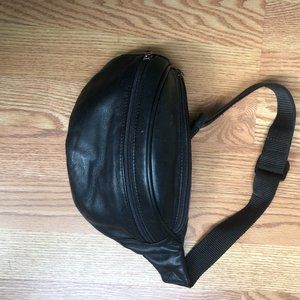 Black Leather Belt Bag (Fanny Pack)